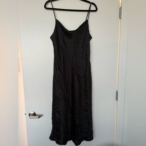 Babaton Shiny Black Satin Dress